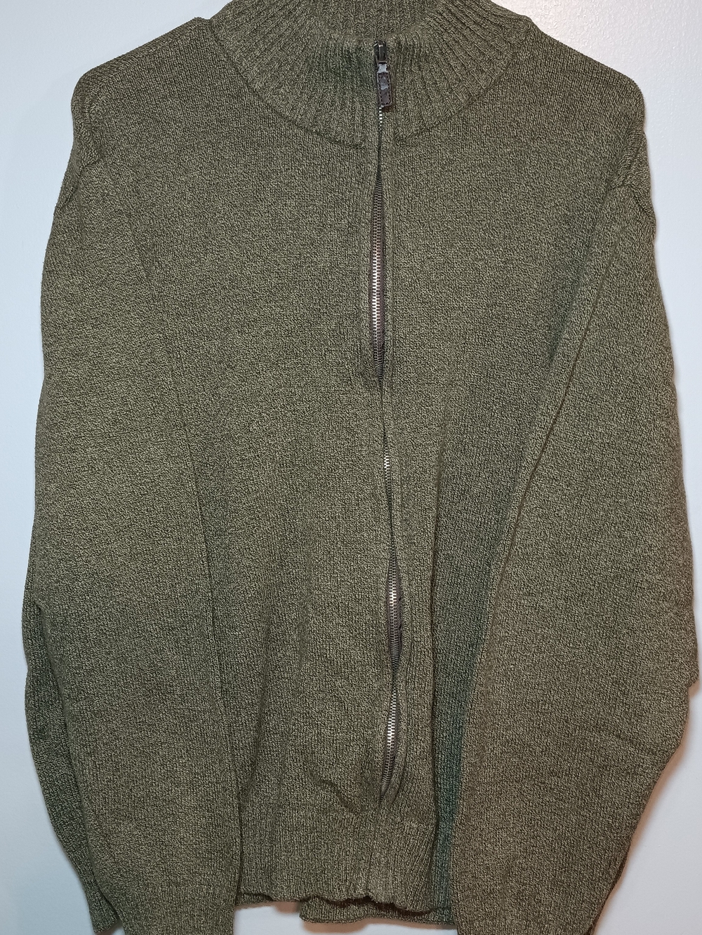 Dockers Olive Zip-Up Knit Sweater